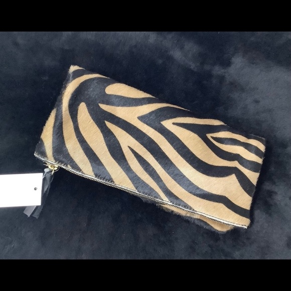 NWT Claire V genuine calf hair clutch - Picture 4 of 4